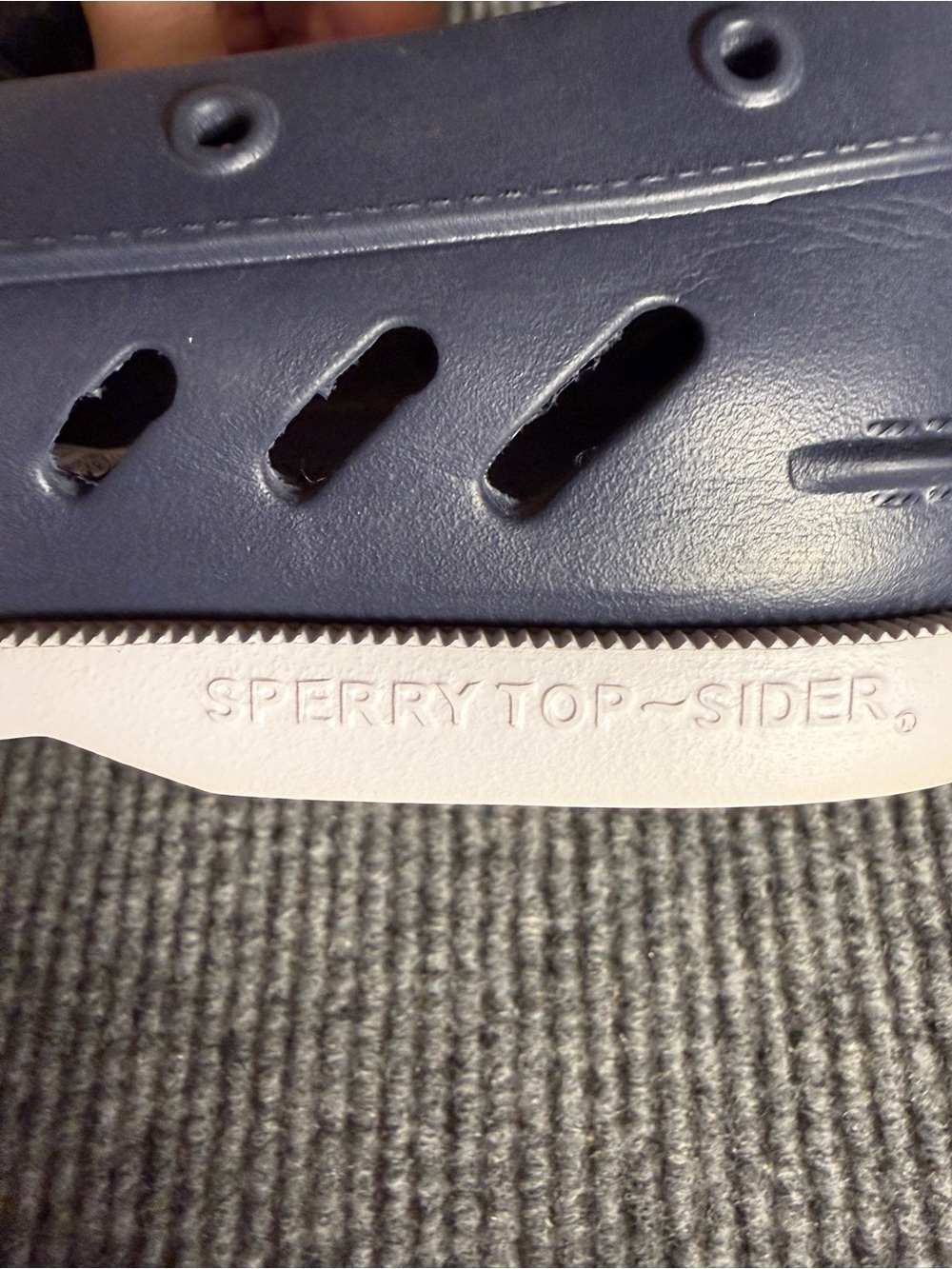 Sperry Top Sider Float Boat Navy and White Perforated Slip-On Shoes M9/W11 - Picture 8 of 8
